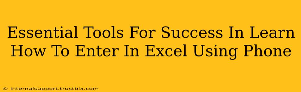 Essential Tools For Success In Learn How To Enter In Excel Using Phone