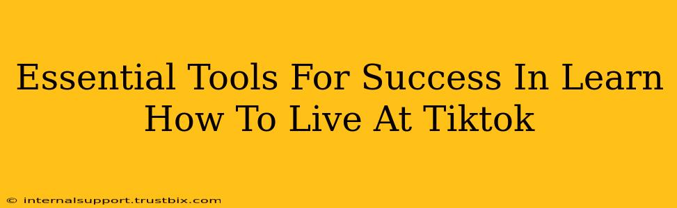 Essential Tools For Success In Learn How To Live At Tiktok