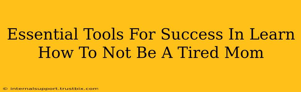 Essential Tools For Success In Learn How To Not Be A Tired Mom