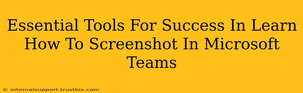 Essential Tools For Success In Learn How To Screenshot In Microsoft Teams