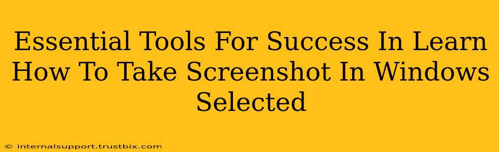 Essential Tools For Success In Learn How To Take Screenshot In Windows Selected