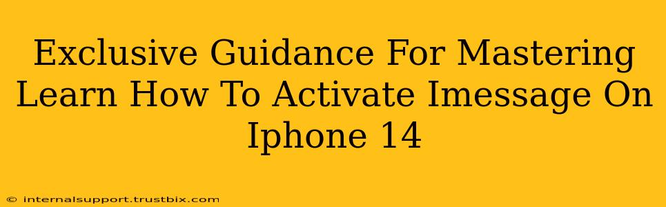 Exclusive Guidance For Mastering Learn How To Activate Imessage On Iphone 14