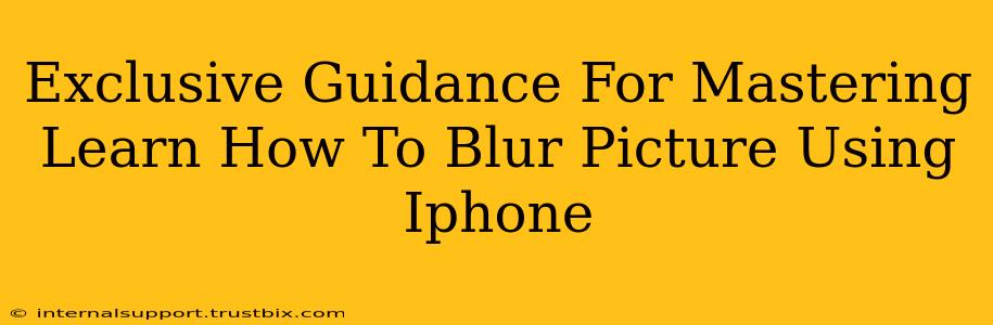 Exclusive Guidance For Mastering Learn How To Blur Picture Using Iphone