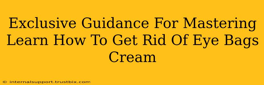 Exclusive Guidance For Mastering Learn How To Get Rid Of Eye Bags Cream