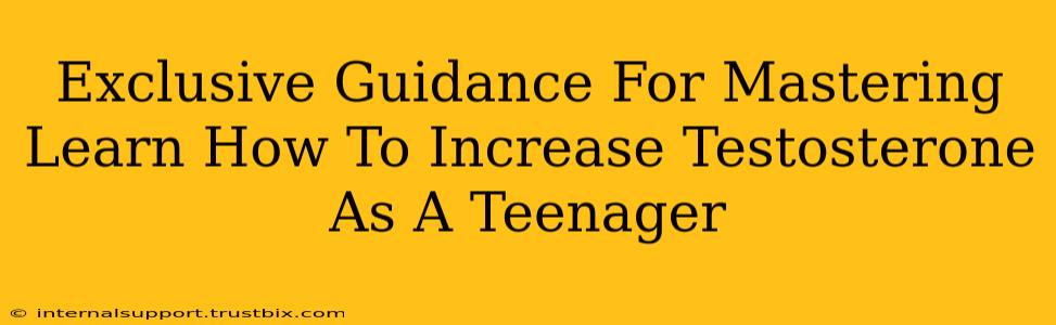 Exclusive Guidance For Mastering Learn How To Increase Testosterone As A Teenager