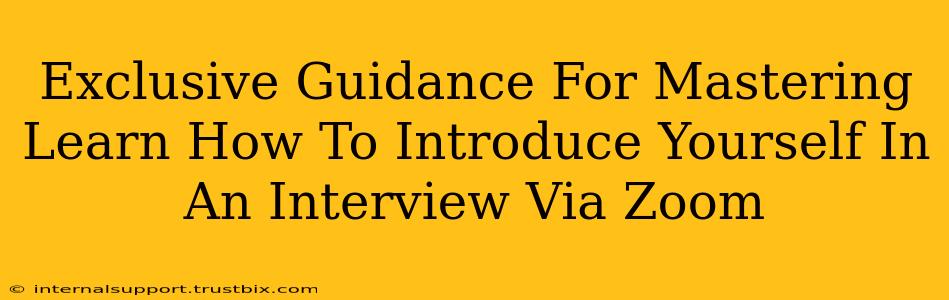 Exclusive Guidance For Mastering Learn How To Introduce Yourself In An Interview Via Zoom