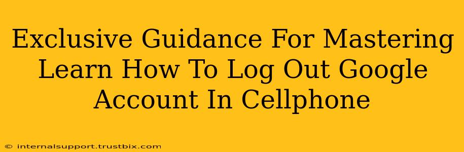 Exclusive Guidance For Mastering Learn How To Log Out Google Account In Cellphone