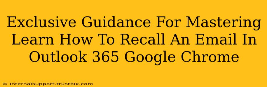 Exclusive Guidance For Mastering Learn How To Recall An Email In Outlook 365 Google Chrome