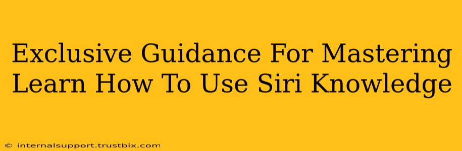 Exclusive Guidance For Mastering Learn How To Use Siri Knowledge