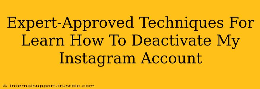 Expert-Approved Techniques For Learn How To Deactivate My Instagram Account