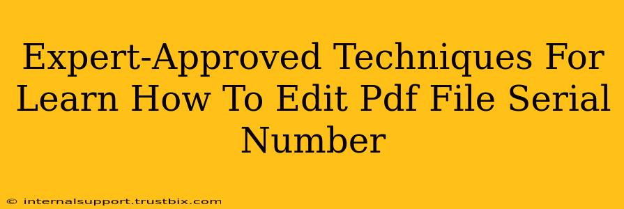 Expert-Approved Techniques For Learn How To Edit Pdf File Serial Number