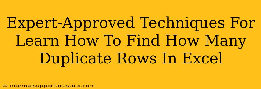 Expert-Approved Techniques For Learn How To Find How Many Duplicate Rows In Excel