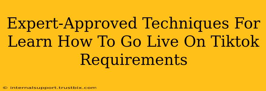 Expert-Approved Techniques For Learn How To Go Live On Tiktok Requirements