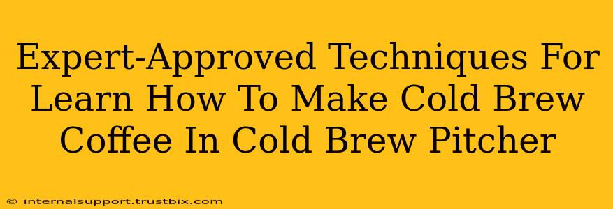 Expert-Approved Techniques For Learn How To Make Cold Brew Coffee In Cold Brew Pitcher