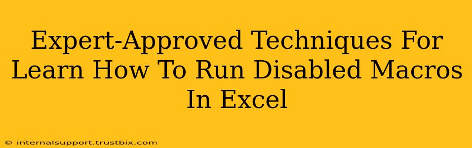 Expert-Approved Techniques For Learn How To Run Disabled Macros In Excel