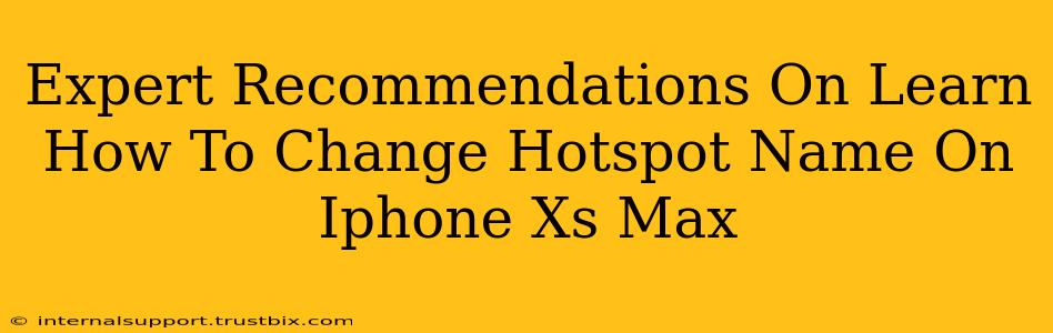 Expert Recommendations On Learn How To Change Hotspot Name On Iphone Xs Max