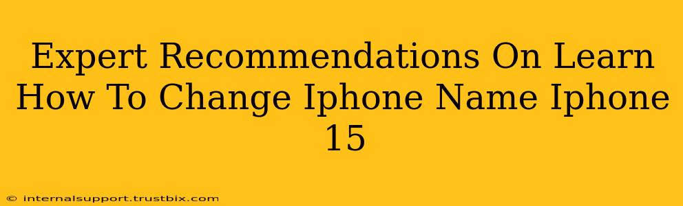 Expert Recommendations On Learn How To Change Iphone Name Iphone 15