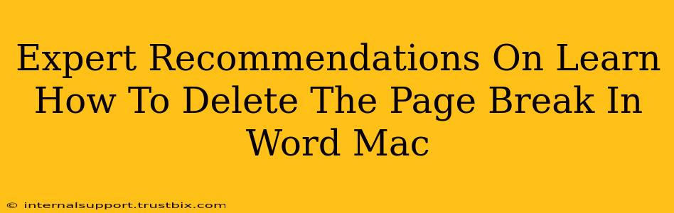 Expert Recommendations On Learn How To Delete The Page Break In Word Mac