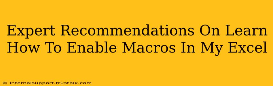 Expert Recommendations On Learn How To Enable Macros In My Excel