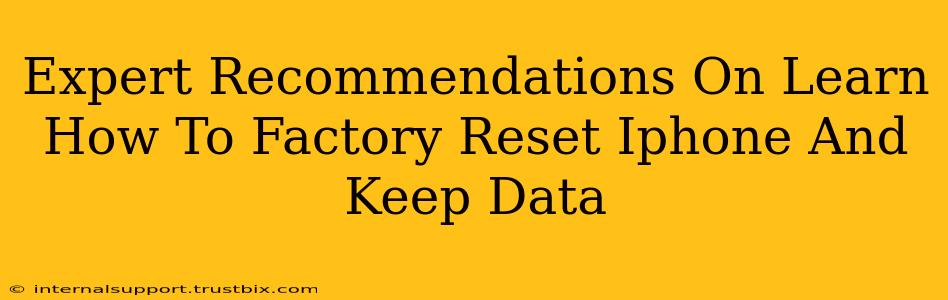 Expert Recommendations On Learn How To Factory Reset Iphone And Keep Data