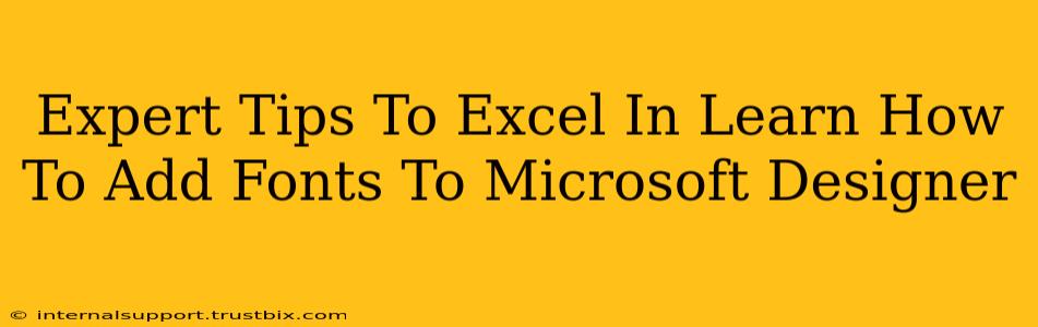 Expert Tips To Excel In Learn How To Add Fonts To Microsoft Designer