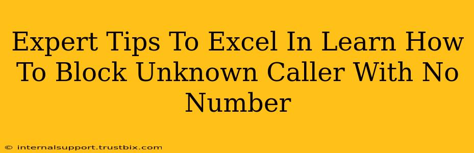 Expert Tips To Excel In Learn How To Block Unknown Caller With No Number