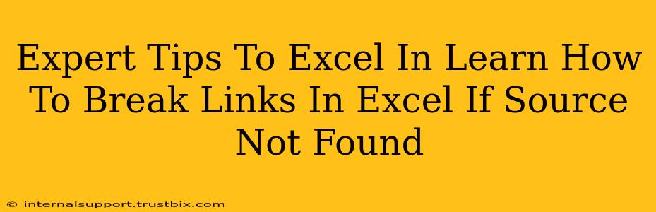 Expert Tips To Excel In Learn How To Break Links In Excel If Source Not Found