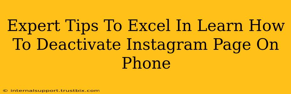 Expert Tips To Excel In Learn How To Deactivate Instagram Page On Phone