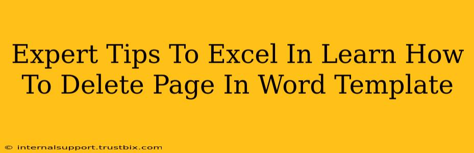 Expert Tips To Excel In Learn How To Delete Page In Word Template