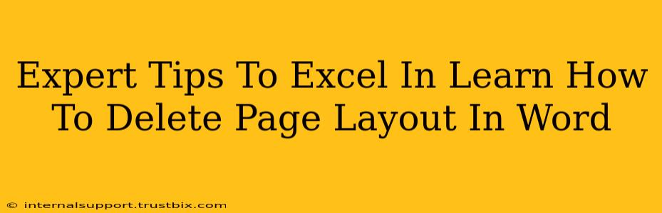 Expert Tips To Excel In Learn How To Delete Page Layout In Word