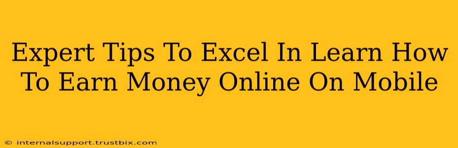 Expert Tips To Excel In Learn How To Earn Money Online On Mobile