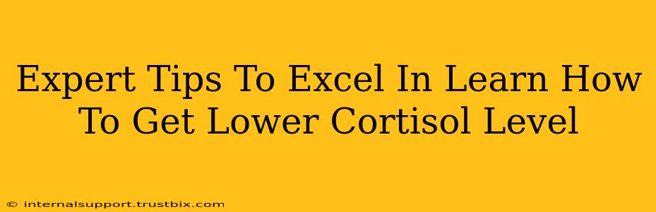 Expert Tips To Excel In Learn How To Get Lower Cortisol Level