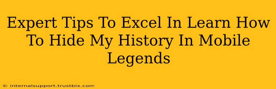 Expert Tips To Excel In Learn How To Hide My History In Mobile Legends