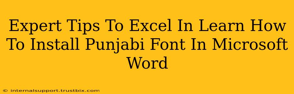 Expert Tips To Excel In Learn How To Install Punjabi Font In Microsoft Word