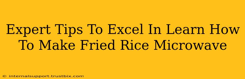 Expert Tips To Excel In Learn How To Make Fried Rice Microwave