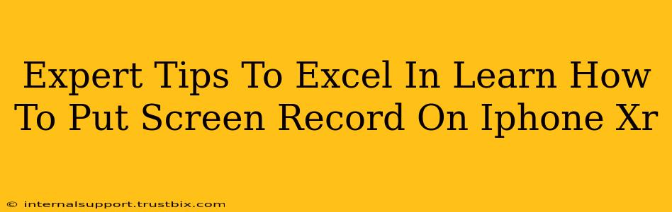 Expert Tips To Excel In Learn How To Put Screen Record On Iphone Xr