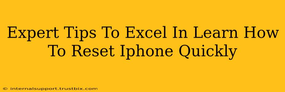 Expert Tips To Excel In Learn How To Reset Iphone Quickly