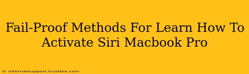 Fail-Proof Methods For Learn How To Activate Siri Macbook Pro