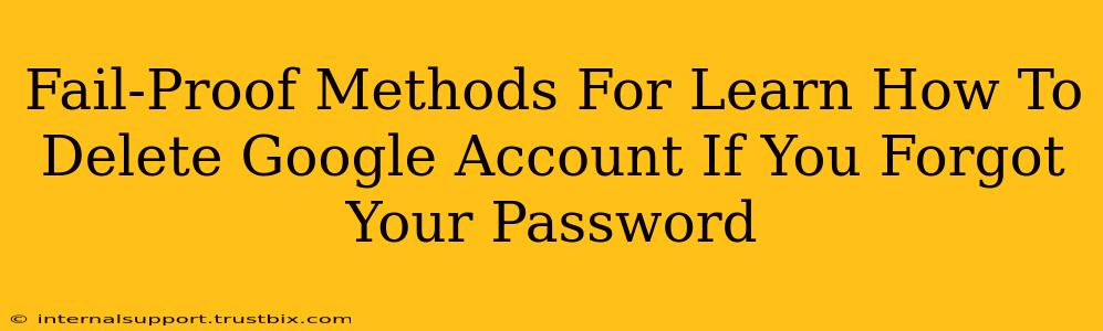 Fail-Proof Methods For Learn How To Delete Google Account If You Forgot Your Password