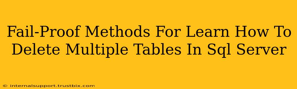 Fail-Proof Methods For Learn How To Delete Multiple Tables In Sql Server