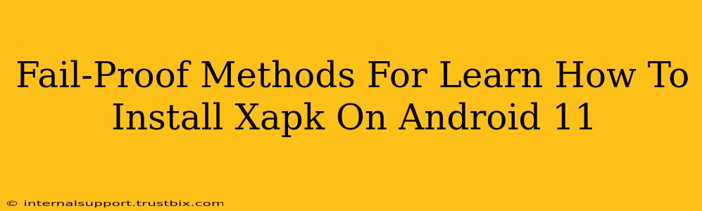 Fail-Proof Methods For Learn How To Install Xapk On Android 11