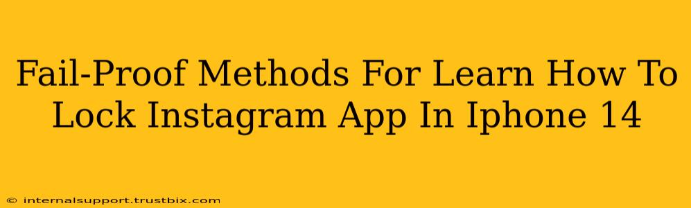 Fail-Proof Methods For Learn How To Lock Instagram App In Iphone 14