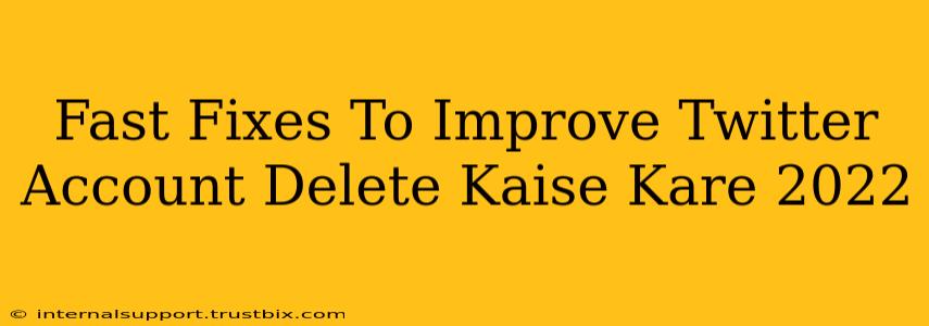 Fast Fixes To Improve Twitter Account Delete Kaise Kare 2022