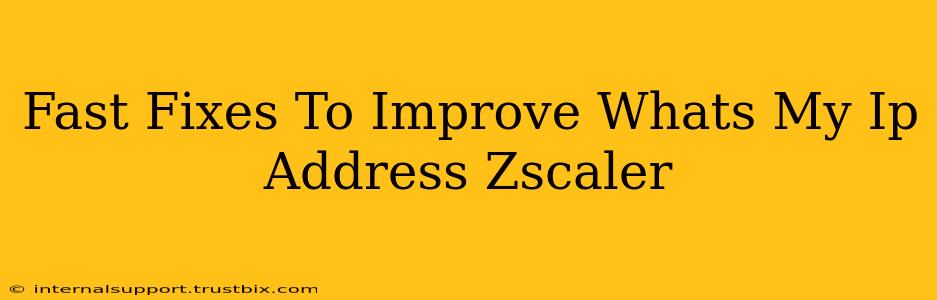 Fast Fixes To Improve Whats My Ip Address Zscaler