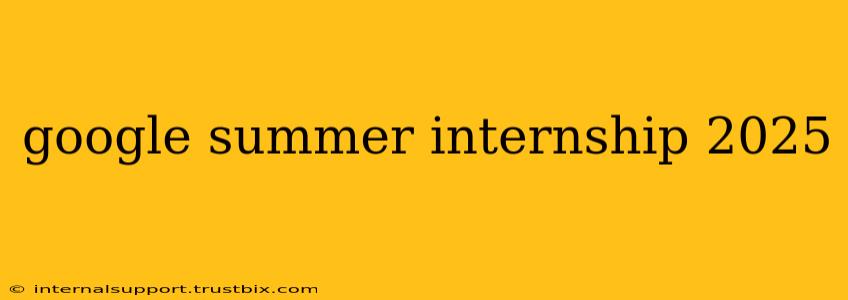 google summer internship 2025