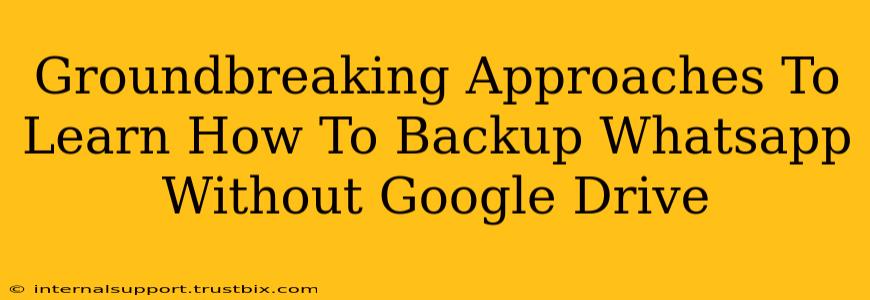 Groundbreaking Approaches To Learn How To Backup Whatsapp Without Google Drive