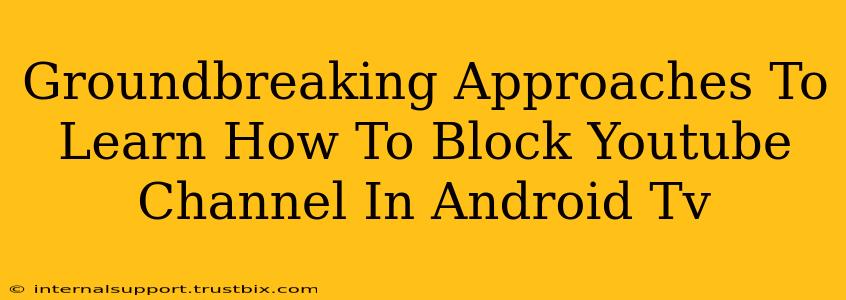 Groundbreaking Approaches To Learn How To Block Youtube Channel In Android Tv