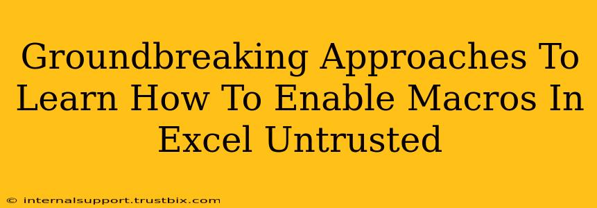 Groundbreaking Approaches To Learn How To Enable Macros In Excel Untrusted