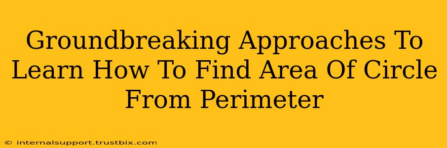 Groundbreaking Approaches To Learn How To Find Area Of Circle From Perimeter