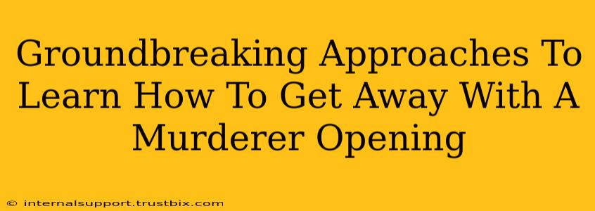 Groundbreaking Approaches To Learn How To Get Away With A Murderer Opening